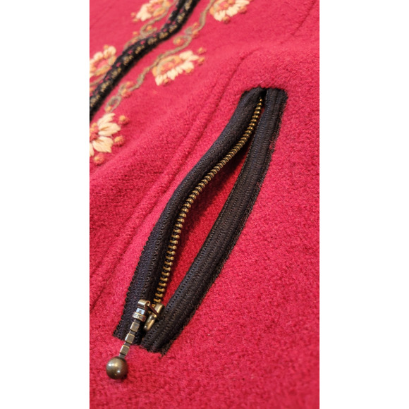 Vintage Icelandic Design Sweater Jacket Embroidered‎ Sz M Zip Up Fully Lined - Picture 5 of 11